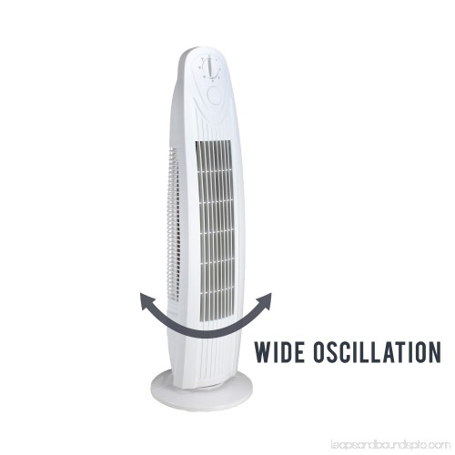 Oscillating 29 Inch 3 Speed Tower Fan for Home or Office Quiet and Powerful 