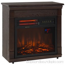 Best Choice Products Heat Adjustable 1500W Electric Fireplace Heater W/ Remote - Dark Walnut Finish