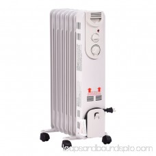 Costway 1500W Electric Oil Filled Radiator Space Heater 5-Fin Thermostat Room Radiant
