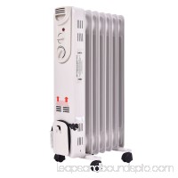 Costway 1500W Electric Oil Filled Radiator Space Heater 5-Fin Thermostat Room Radiant   