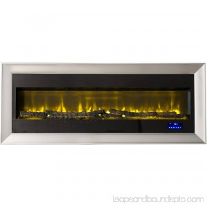 Prokonian 63 Wall Mounted Electric Fireplace with Space Heater SPB15029A, Pewter 556099243