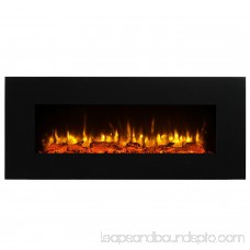 PuraFlame 50 Serena Wall Mounted Flat Panel Electric Fireplace with Remote Control, 1500W, Black 567143890