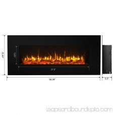 PuraFlame 50 Serena Wall Mounted Flat Panel Electric Fireplace with Remote Control, 1500W, Black 567143890