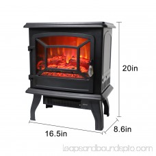 Zimtown Free Standing Electric 1400W Fireplace Heater Fire Flame Stove Wood Adjustable