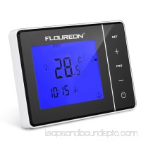 Floureon Digital Large Screen LCD Display Electric Heating Thermostat with Blue Backlight HY01WE Black   