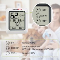 ThermoPro TP50 Indoor thermometer Humidity Monitor Weather Station with Temperature Gauge Humidity Meter Hygrometer   