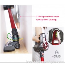 Dibea C17 Upright Wireless,Cord-Free Vacuum Cleaner for Pet Hair Hard Floor,Red