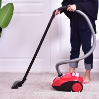 GHP Home Red 15"Lx11"Wx8"H Portable & Compact Canister Vacuum w 3L Dust Capacity   