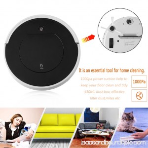 Smart Robotic Vacuum Cleaner, Strong Power Automatic Vaccum Robot Sweeper Cleaner Portable Single Mouth Floor Clean Upgraded Version, Black