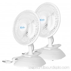 6 2-Pack 2-Speed Adjustable Tilt Whisper Quiet Commercial Clip-On-Fan by Simple Deluxe