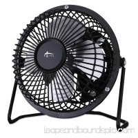 Alera 4" Mini Personal Cooling Fan, Steel, Black   555715781