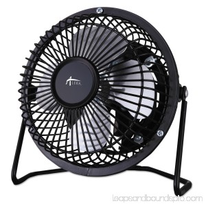 Alera 4 Mini Personal Cooling Fan, Steel, Black 555715781