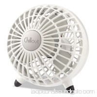 Chillout USB/AC Adapter Personal Fan, White, 6"Diameter, 1 Speed, Sold as 1 Each   