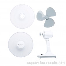 Comfort Zone 12 Oscillating Table 3-Speed Fan, Model #CZ121BK, White 552692484