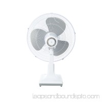 Comfort Zone 12" Oscillating Table 3-Speed Fan, Model #CZ121BK, White   552692484
