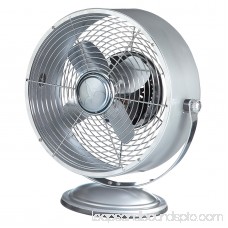 DecoBREEZE Retro Fan Air Circulator Table Fan with Full Pivot Fan Head, Metallic Red 566232890
