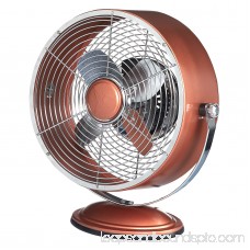 DecoBREEZE Retro Fan Air Circulator Table Fan with Full Pivot Fan Head, Metallic Red 566232890