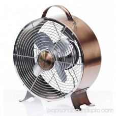 DecoBREEZE Retro Table Fan Air Circulator Fan, Brushed Stainless 566232867