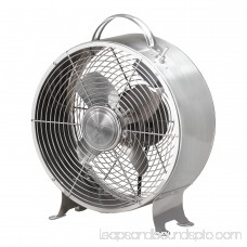 DecoBREEZE Retro Table Fan Air Circulator Fan, Brushed Stainless 566232867