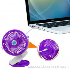 GPCT Clip-On Desk Personal Quiet Table Fan. Energy Efficient/Micro USB Powered Cooling Office Desktop Fan- Traveling/Camping/Fishing/Hiking/Backpacking/BBQ/Baby Stroller/Picnic/Biking/Boating (Purple)