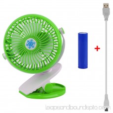 GPCT Clip-On Desk Personal Quiet Table Fan. Energy Efficient/Micro USB Powered Cooling Office Desktop Fan- Traveling/Camping/Fishing/Hiking/Backpacking/BBQ/Baby Stroller/Picnic/Biking/Boating (Green)