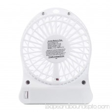 HarmonLLy Portable Rechargeable LED Light Fan Air Cooler Mini Desk USB 18650 Battery Fan Black
