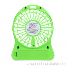 HarmonLLy Portable Rechargeable LED Light Fan Air Cooler Mini Desk USB 18650 Battery Fan Orange