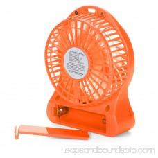 HarmonLLy Portable Rechargeable LED Light Fan Air Cooler Mini Desk USB 18650 Battery Fan Orange