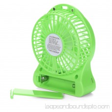 HarmonLLy Portable Rechargeable LED Light Fan Air Cooler Mini Desk USB 18650 Battery Fan White