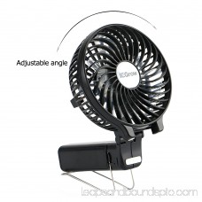 iEGrow Portable USB Mini Battery Fans with Umbrella Hanging and Metal Clip(Black)