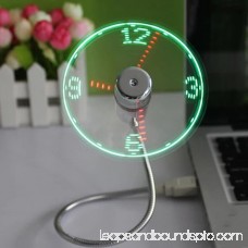 Mini Flexible Gooseneck LED Clock USB Fan For PC Notebook Time Display Cool