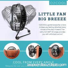 O2COOL 4 USB Personal Desk Fan – Portable Mini Table Cooling Fan - Plugs into Computer - Adjustable 360° Tilt, Quiet, Rubber Grip Feet - Black