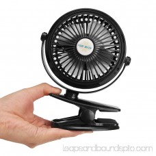 Portable 360° Adjustable Mini Clip Fan USB Rechargeable Battery Desk Fan For Baby Stroller Car Table Use Black / Green / Pink