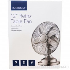 Vintage Fan Electric Oscillating Table Desk 3-Speed Staineless Steel Retro Antique Personal Circulating by Insignia