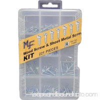 Midwest Fastener Corp 221pc Wood and Sheet Metal Screwdriver, Assortment Kit 551975423