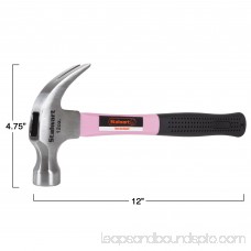 Fiberglass Claw Hammer With Comfort Grip Handle And Curved Rip Claw, 12 Oz By Stalwart (Durable Tool for Home Repair, DIY, Building, Woodwork) (Pink) 565431187
