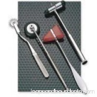 Neurological Hammer Set Includes 4 Pieces - Wartenberg Pinwheel, Taylor Hammer, Babinski Hammer, Buck Hammer in Black   