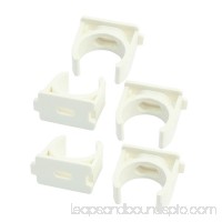 25mm Dia Snap-in Push-Fit Type White PVC-U Open Pipe Clips Fittings 5Pcs   