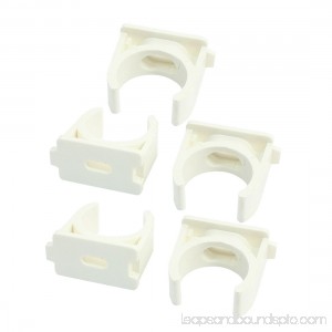 25mm Dia Snap-in Push-Fit Type White PVC-U Open Pipe Clips Fittings 5Pcs