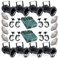 8 Black PAR CAN 64 500PAR64 NSP Bulbs C-Clamp 2 Dimmer   