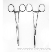 New 2pc Set 8 + 10 Curved Hemostat Forceps Locking Clamps Stainless Steel