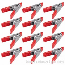 Wideskall® 2 inch Mini Metal Spring Clamps w/ Red Rubber Tips Clips (Pack of 12)