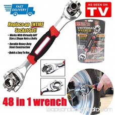 Wrench 48 Tools In One Socket, Works with Spline Bolts, 6-Point, 12-Point, Torx, Square Damaged Bolts and Any Size Standard or Metric