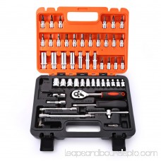 53pcs Automobile Motorcycle Repair Tool Case Precision Ratchet Wrench Sleeve Universal Joint Hardware Kit