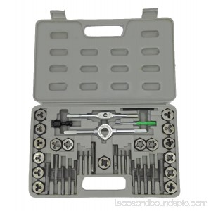 DELUXE 40 piece SAE TAP AND DIE SET w CASE TOOL KIT NEW!