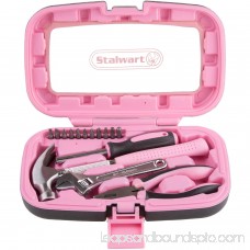 Household Hand Tools, Pink Tool Set - 15 Piece by Stalwart, Set Includes – Hammer, Wrench, Screwdriver, Pliers (Tool Kit for the Home, Office, or Car) 563717973