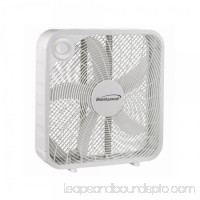 20 in. Slim Compact 3 Speed High Velocity 5 Blade Box Fan&#44; White   