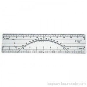C-Thru W39 6 in. Protractor Ruler 20 and 40 Parts To The Inch