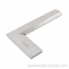 Unique Bargains Woodworking 100mm x 63mm L Shaped Beveled Edge Try Square Ruler Silver Tone
