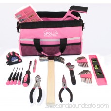 Apollo Tools 201-Piece Household Tool Kit in Tool Bag, Pink 553672279
